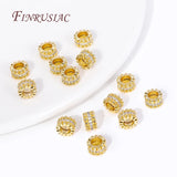 18K Plated Zircon Spacer Beads for Jewelry Making DIY