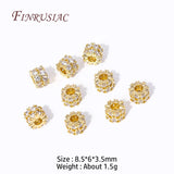 18K Plated Zircon Spacer Beads for Jewelry Making DIY