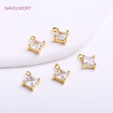 8.5mm*11mm 14K Plated Tiny Cube Crystal Pendants