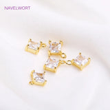 8.5mm*11mm 14K Plated Tiny Cube Crystal Pendants