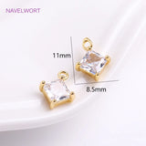 8.5mm*11mm 14K Plated Tiny Cube Crystal Pendants