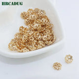 8.5mm Flower Bead Caps 18K Plated Brass Metal for DIY Jewelry Making