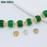 8.5mm Flower Bead Caps 18K Plated Brass Metal for DIY Jewelry Making