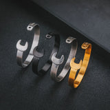 Stainless Steel Wrench Spanner Bangle Silver Bracelet