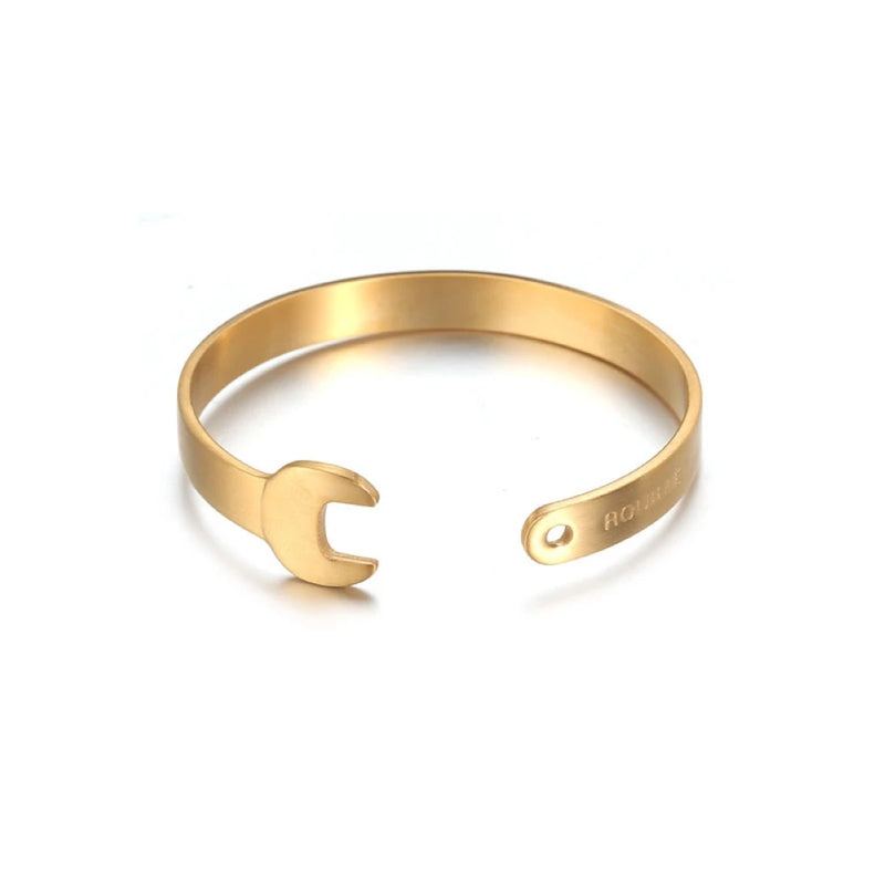 Stainless Steel Wrench Spanner Bangle Silver Bracelet