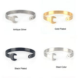 Stainless Steel Wrench Spanner Bangle Silver Bracelet