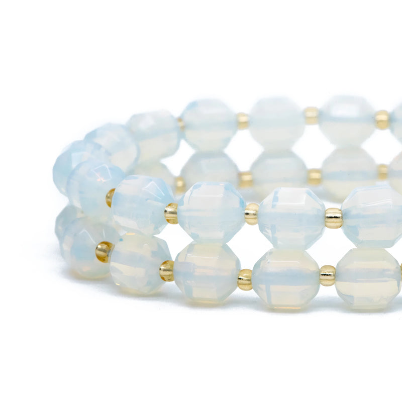 Opalite Faceted Beads, Double Terminated Points Loose Gemstone Beads