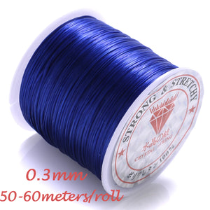 0.8mm Elastic Crystal Beading Cord 60m Roll for DIY Jewelry Making