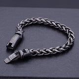 Vintage Stainless Steel Link Chain Bracelet Bangle 8.66 inch