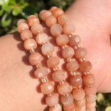 AA Faceted Sunstone Gem Beads 8*6mm Column Shape Loose Beads for Jewelry