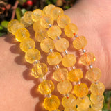 Faceted Citrine Gem Beads Column Shape Natural Yellow Crystal Loose Beads 7.5'
