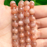 Sunstone Faceted Gem Beads 8*6mm Column Shape Natural Loose Beads 7.5''Inches