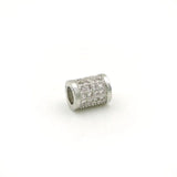 8*7*7mm Micro Pave Clear CZ Tube Beads for DIY Bracelets Necklaces