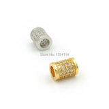 8*7*7mm Micro Pave Clear CZ Tube Beads for DIY Bracelets Necklaces