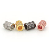 8*7*7mm Micro Pave Clear CZ Tube Beads for DIY Bracelets Necklaces