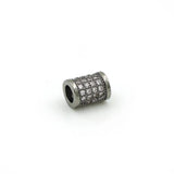 8*7*7mm Micro Pave Clear CZ Tube Beads for DIY Bracelets Necklaces