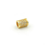 8*7*7mm Micro Pave Clear CZ Tube Beads for DIY Bracelets Necklaces