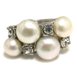 Lavender Button Pearl Zirconia Engagement Ring 8-9mm