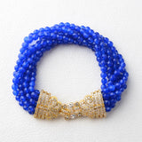 8'' Agate Gems Stone Bracelet with Cz Clasp