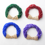 8'' Agate Gems Stone Bracelet with Cz Clasp