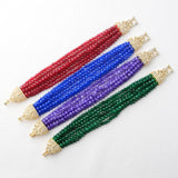 8'' Agate Gems Stone Bracelet with Cz Clasp