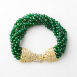 8'' Agate Gems Stone Bracelet with Cz Clasp