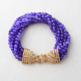 8'' Agate Gems Stone Bracelet with Cz Clasp