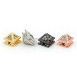 8mm Clear CZ Pyramid Beads for DIY Bracelets Necklaces