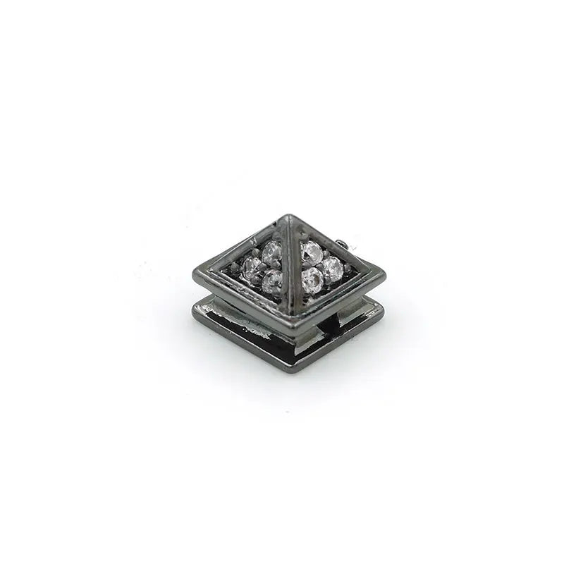 8mm Clear CZ Pyramid Beads for DIY Bracelets Necklaces