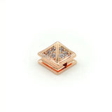 8mm Clear CZ Pyramid Beads for DIY Bracelets Necklaces