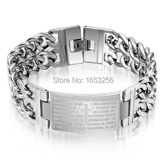 18MM Stainless Steel Spanish Bible ID Bracelet, XMAS Gift