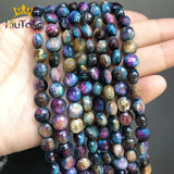 8mm Tiger Eye Stone Beads Flat Round Spacer Beads 15''
