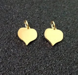 8mm Mini Heart Stainless Steel Charm, Custom Logo Engraving, Mirror Polish