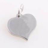 8mm Mini Heart Stainless Steel Charm, Custom Logo Engraving, Mirror Polish