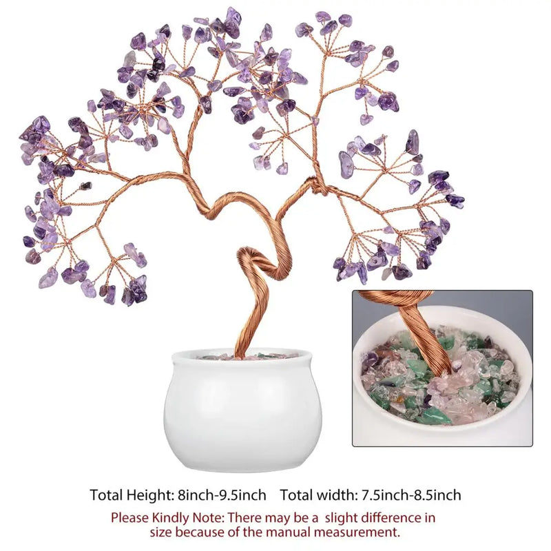 Natural Crystal Money Tree Feng Shui Home Decor