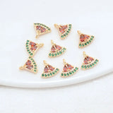 14K Brass Zircon Fans Pendant DIY Jewelry Making Supplies