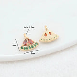 14K Brass Zircon Fans Pendant DIY Jewelry Making Supplies