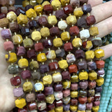 8-9MM Faceted Stone Square Quartz Agates Amazonite Beads