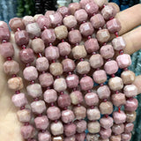 8-9MM Faceted Stone Square Quartz Agates Amazonite Beads