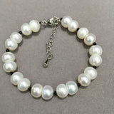 8-9MM Natural Freshwater Pearl Bracelet Baroque Shape Women's Jewelry