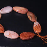 Large Orange Coral Jades Smooth Slab Nugget Beads