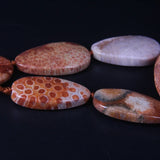 Large Orange Coral Jades Smooth Slab Nugget Beads