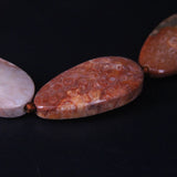 Large Orange Coral Jades Smooth Slab Nugget Beads