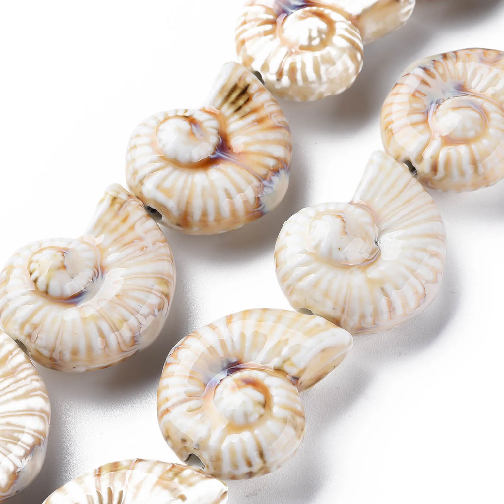 8~9Pcs Ocean Shell Star Ceramic Beads Colored Strand Jewelry DIY