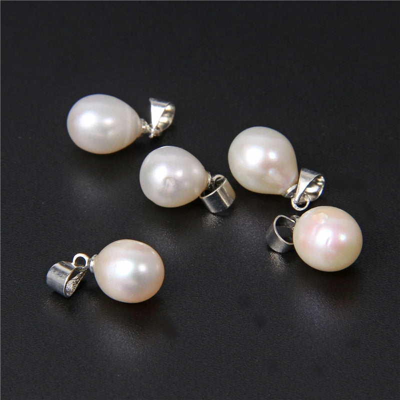 10PCS Water Drop Pearls Pendants for DIY Jewelry Making