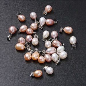 10PCS Water Drop Pearl Pendants Clasps for Jewelry Making