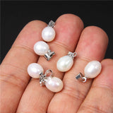10PCS Water Drop Pearl Pendants Clasps for Jewelry Making