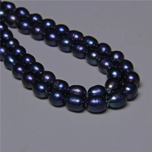 Natural Fresh Water Pearl Rice Oval Loose Beads 14'' String