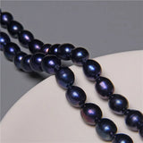 Natural Fresh Water Pearl Rice Oval Loose Beads 14'' String