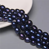Natural Fresh Water Pearl Rice Oval Loose Beads 14'' String